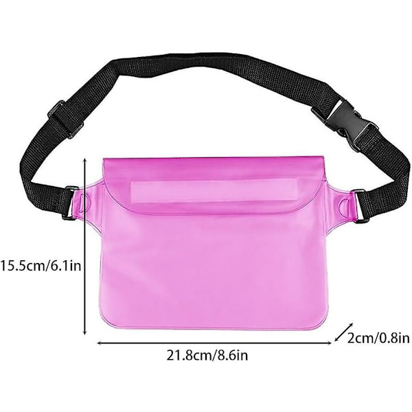 Vandtæt Fanny Pack, Justerbar Tør Fanny Taske Vandtæt Taljepose med Taljerem til Bådsejlads Svømning-X ZD B2 EE Pink