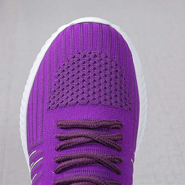 Women's Casual Running Socks Sneakers Walking Shoes Laces Violet,36