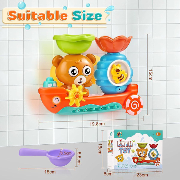 Badleksak, badleksak barn, vattenleksak barn, björn och bi, baby leksak present till pojkar och flickor födelsedag från 2 3 4 5 6 år -GSL