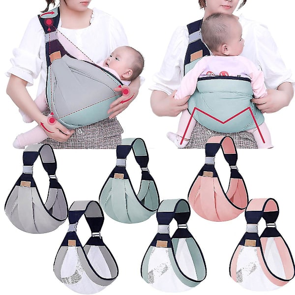 Lätta babybärare, andningsbar sele nyfödd ergonomisk ryggsäck bomull MESH GRAY