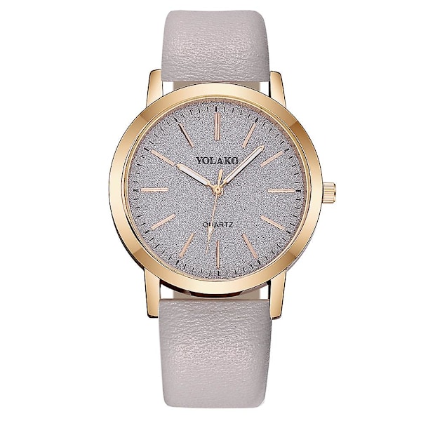 Damklockor Märke Lyx Mode Damklocka Läderklocka Dam Kvartsklockor Armbandsur Montre Femme Gray 1