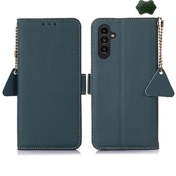 Samsung Galaxy S24 -puhelinkotelo, sivumagneettinen Tj aito nahka Rfid Green