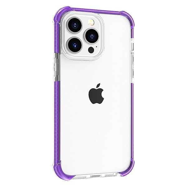 For Iphone 15 Pro Max Fire hjørne dråpesikker telefondeksel Tpu + Akryl gjennomsiktig deksel Purple