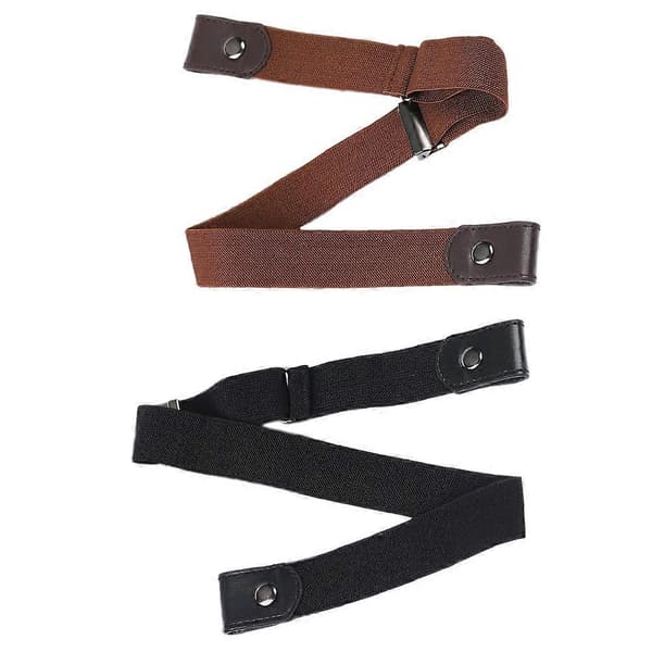 2 stk. Damebelte Kjolebelte Usynlige midjebelte Buksebelte Elastisk belte Dame Web Strap Belte