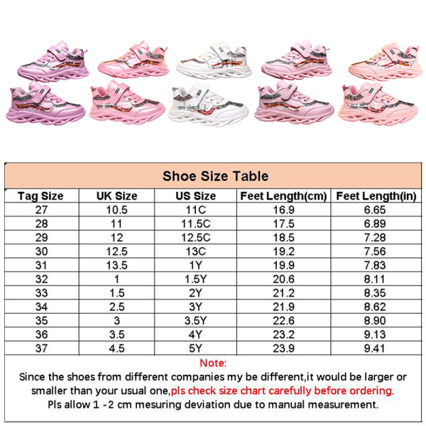 Children's shoes girls fashion sneakers running training shoes Orange ,32