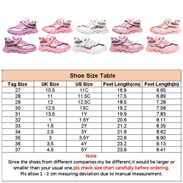 Children's shoes girls fashion sneakers running training shoes Orange ,35