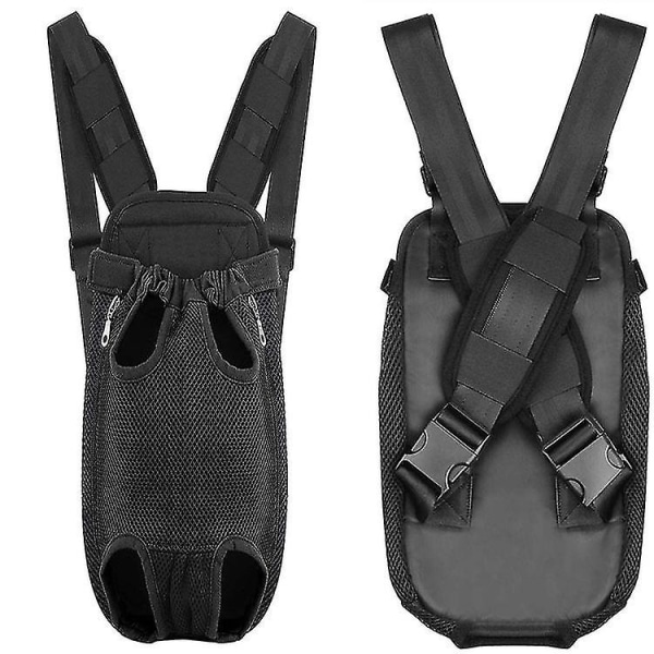 Front Reseryggsäck för husdjur Justerbar utomhusväska (svart) Black S