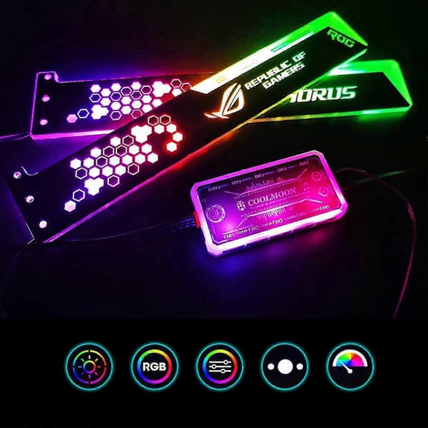 RGB LED GPU-beslag til PC - Lysende struktur til gaming-entusiaster