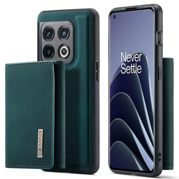 Dg.ming M1-serie för Oneplus 10 Pro 5g magnetisk adsorption 2-i-1 plånbok PC+tpu+pu läder telefonskal droppsäkert fodral med stativ Green