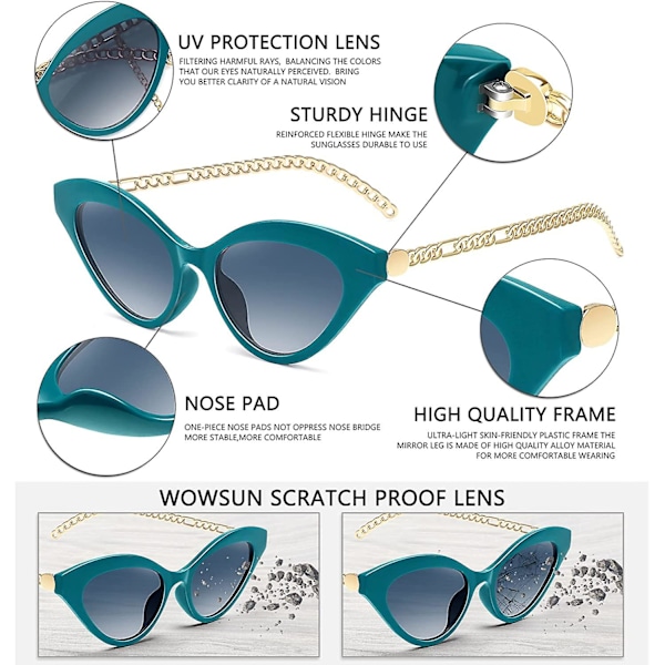 Vintage Retro Cat Eye Aurinkolasit Naisille Trend Clout Laseja Metallirunko