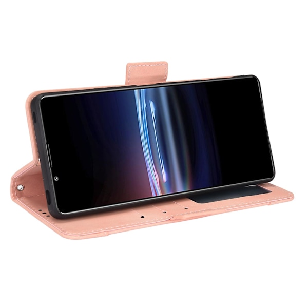 Sony Xperia Pro-i:lle pudotusta kestävä magneettikiinnitteinen läppäkotelo, useita korttipaikkoja, lompakkoteline, PU-nahkainen puhelinkotelo Pink