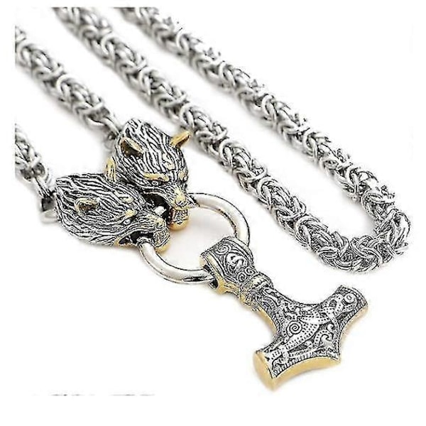 Kaulakoru, Miesten Sudenpää Kaulakoru Viikinki Korut Amuletti Thorin Vasara Riipus Kaulakoru