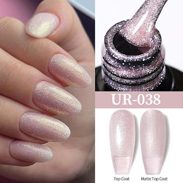 UR SUGAR 15ml forlengelse neglelakk kamuflasje naken rosa semi permanent UV hard gel negler finger forlenge akryl lakk UR-38