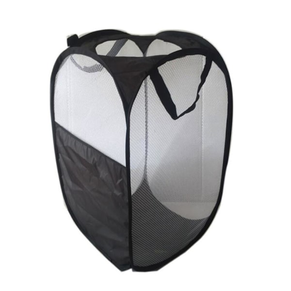 Folding Laundry Hamper Freestanding Polyester Space Saving Mesh Laundry Basket Household Supplies