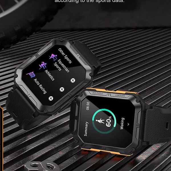 2023 Ny C20 Pro Smart Watch 1,83 tum Music Bt Call Herr Utomhussport Fitness Tracker Puls Blodtryck Smartwatch Gold