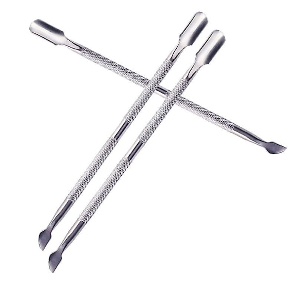 3 Pcs Cuticle Pushers 2 In 1 Silver