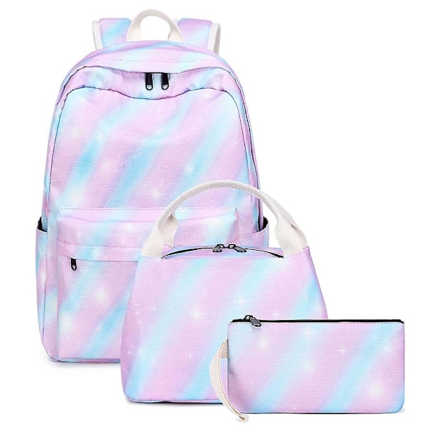 3 Piece School Backpack for Teens Girls Laptop Backpack Kids Backpack with Lunch Bag Pencil Bag