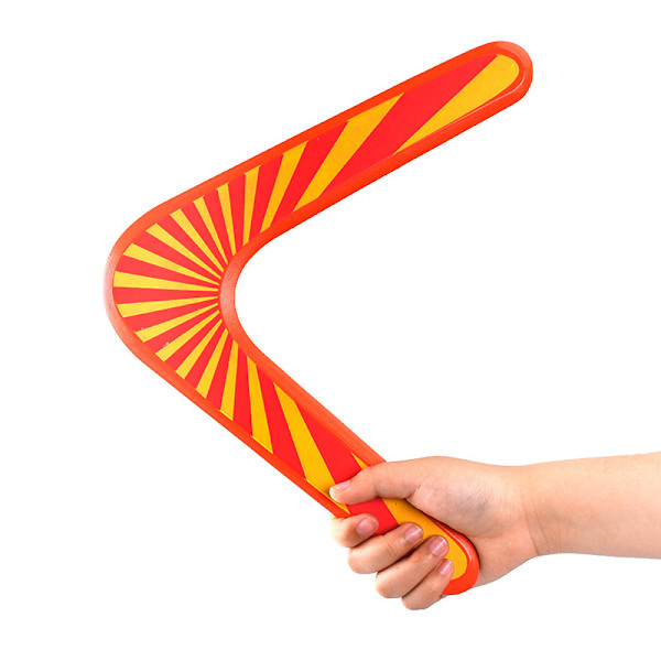 Børns træ boomerang V-formet boomerang udendørs sport flyvende underkop flyvende dart legetøj A orange