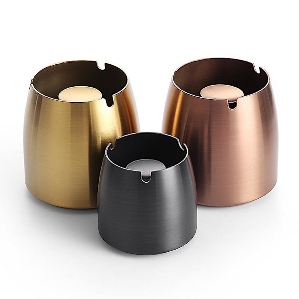 Askebæger gave rustfrit stål stor rund hotel husholdning guld låg forhøjelse rustfrit stål askebakke Local gold Medium