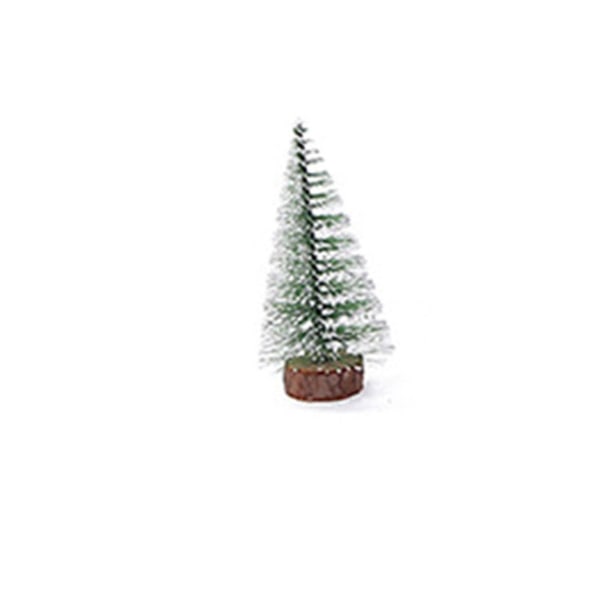 Mini julgran Liten tall med träbaser för julfest hemma bordsträd (10 cm) 10cm