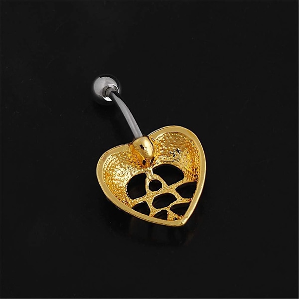 Mote Punk Stil Nattklubb Navle Nail - Love Heart Shape Rhinestone Belly