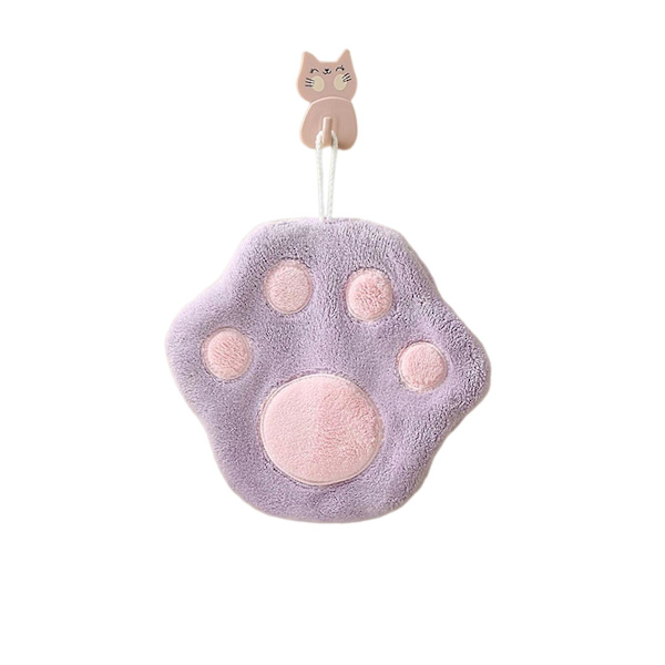 Söpö kissan tassu käsipyyhe superpehmeä imukykyinen pyyhe monikäyttöinen nopeasti kuivuva kasvopyyhe Light Purple