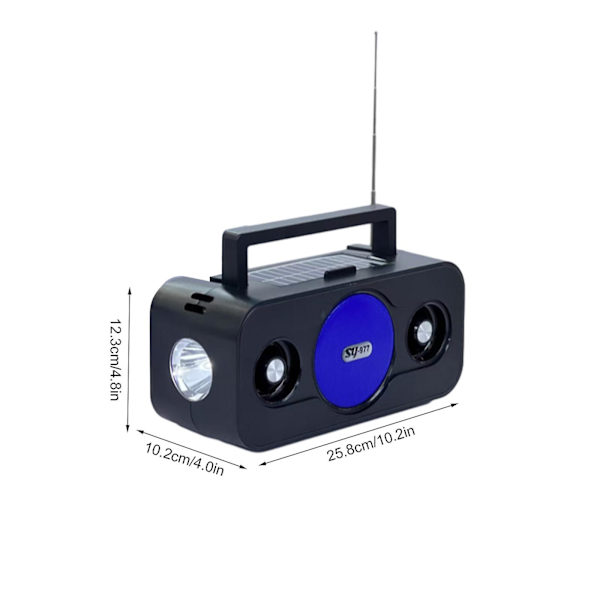 Audiokomponenter Solcelledrevet Bluetooth-højttaler Fm Med Lommelygte Egnet Til Bærbare Mobilradioer I Bil Udendørs Hjem Karaoke Bordplade Og Andre Scenarier B