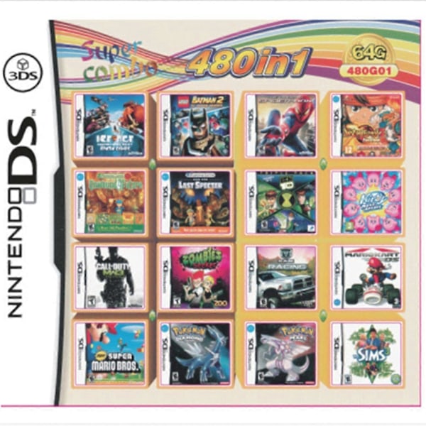 Kompilerings-spelkassett för Nintendos DS 3DS 2DS Super Combo Multi-kort 460in1