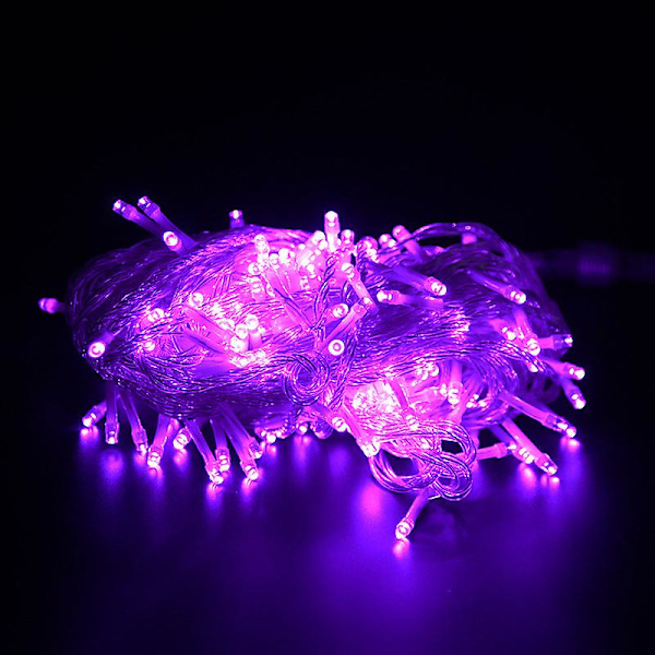 Julelys med stjerneklar himmel Utendørs dekorativ lampe Ingeniørkvantitativ LED-lyslenke Nyttårslyslenke Lys Jul [purple]] 30m 300 lights