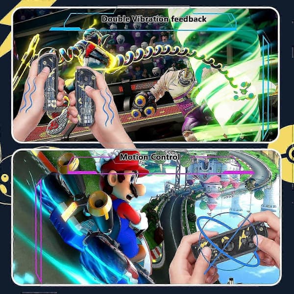 Controller til Nintendo Switch, erstatning for Switch controllere med dobbelt vibration/vækning/skærmbillede