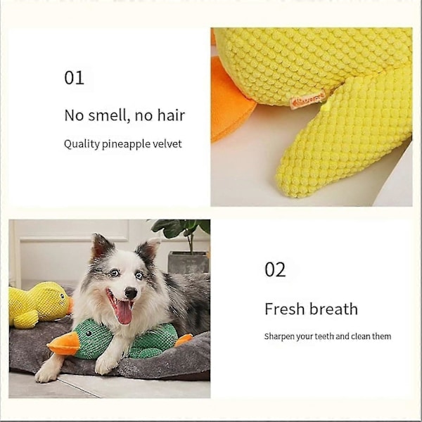 The Mellow Dog, Lugnande Anka för Hundar, Lugnande Ankleksak för Hundar, Kvackande Ankleksak för Hundar, Söt Anka Utan Fyllning Med Mjuk Pip Pink