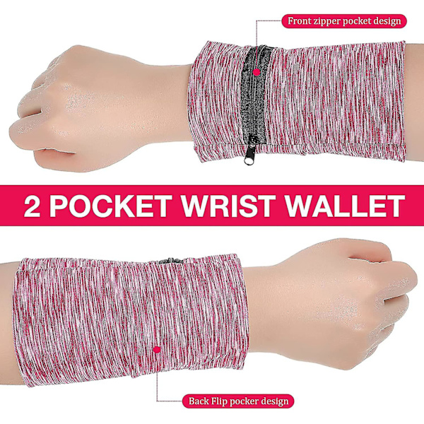 5 st Wrist Wallet Running Wallet Wristband Wrist Wallets För Kvinnor Män Wrist Pouch Zipper Wrist Wallet black 2pcs