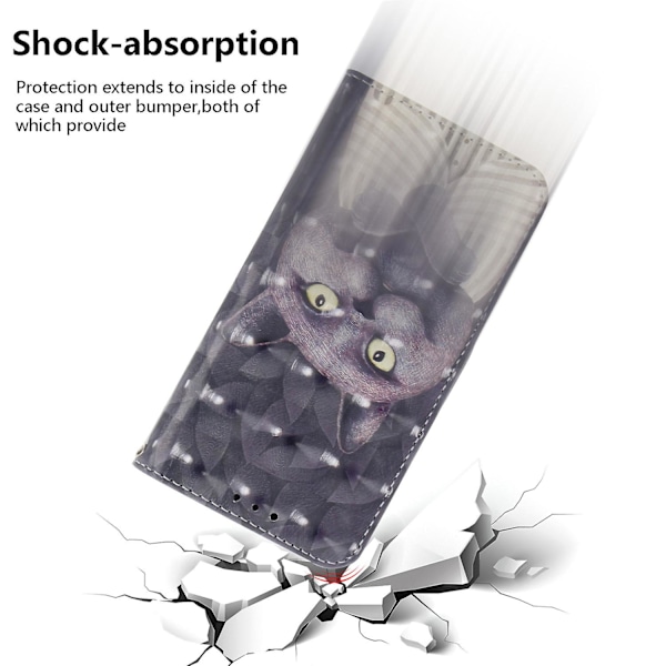 3D-mønstret etui til Tecno Camon 20 4g/camon 20 Pro 4g, PU-skinn stativ lommebokdeksel + stropp Embracing Cat