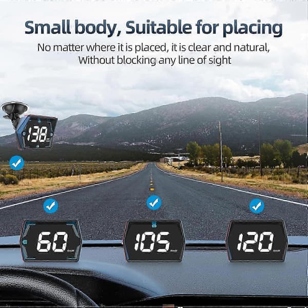 Universal Bil HUD GPS Speedometer - Plug & Play Heads-Up Display med USB-forbindelse (G20 Model)
