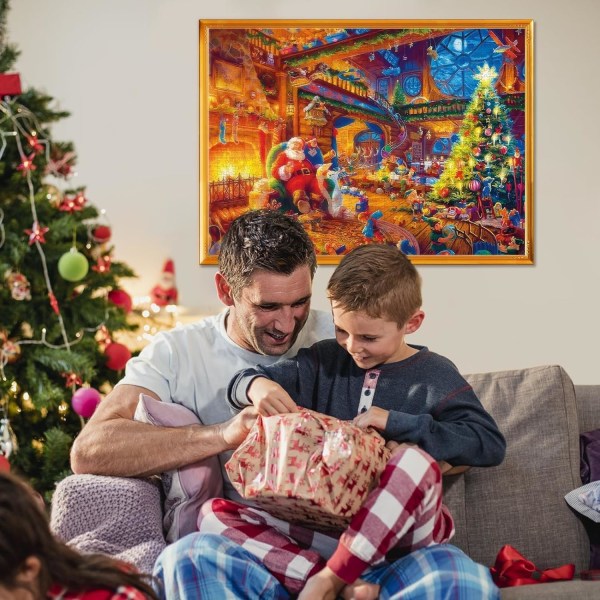 2023 julnedräkningskalenderpussel Tomtens studiopussel Vuxna barnpusseldekorationer