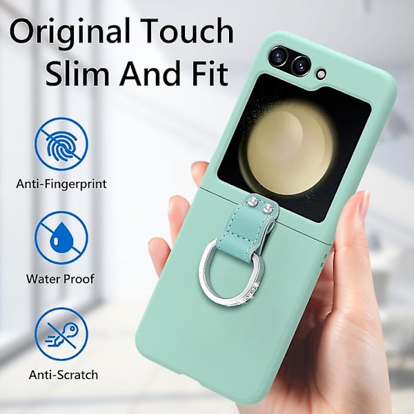 For Samsung Galaxy Z Flip5 5g Skin-feel Diamond Ring Shockproof Mobiltelefon Cover Teal