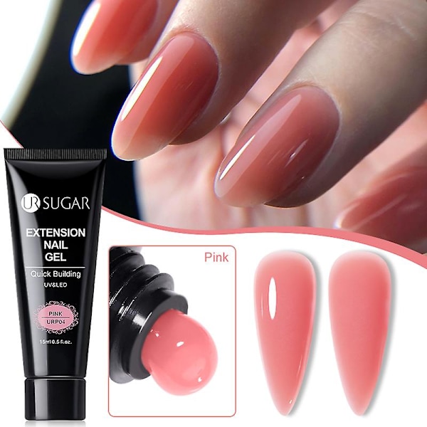 UR SUGAR 15ml Förlängning Nagel Gel Polish Kamouflage Nude Rosa Semi Permanent UV Hård Gel Naglar Finger Förlängning Akryl Lack UR-46