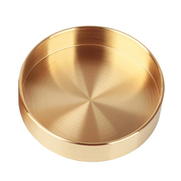 Bärbar nordisk retro rund metallbricka förvaringsställ diaplay mögel hushållsverktyg Purple Copper 14cm