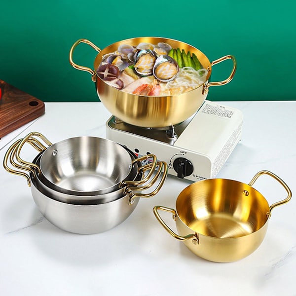 Ramen-nuudelipata, nopea lämmitys, kaksi kahvaa, korealainen ramen-nuudelikeittoastia, keittiövälineet Silver 22cm