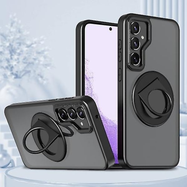Samsung Galaxy S22+ 5g:lle pyörivä rengasmagneettinen pidike matkapuhelinkotelo Black