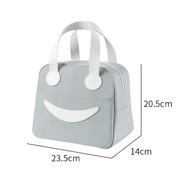Isoleret køletaske Smiley Frokostpose Nem at rengøre Frokostpose Gray 23.5*20.5*14cm