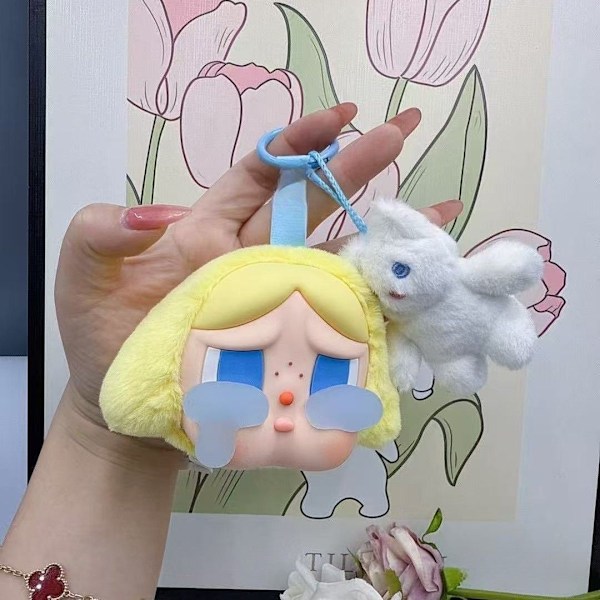 Ny vedhæng, sød Stitch vinyl plyslegetøj, skoletaske, rygsæk, dukke nøglering, plysdukke vedhæng Alice head