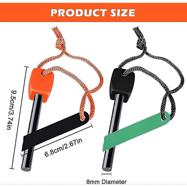 3 X Udendørs Ildstedsstål Ildstedstarter Ildstedsstål Flint Overlevelsesmagnesium Flint Flint Flint Ildstik Magnesium Ildstedsstål Håndlavet Til Camping/vandreture