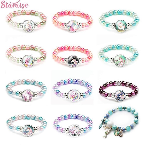 Staraise Yksisarvisen Rannekoru Yksisarvisen Syntymäpäiväjuhlan Koristelu Lapsille Yksisarvisen Juhlatarvikkeet Vauvakylpyjuhlan Suosikkilahjat Unicornio Unicorn bracelet 2