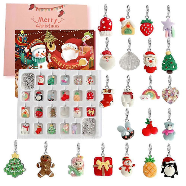 Smykke Adventskalender Smykke Adventskalender Adventskalender Barn DlIY Charm Armbånd Jul