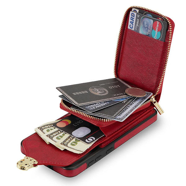Samsung Galaxy S24+ Fodral i PU-läder + TPU-kickstand med axelrem Red