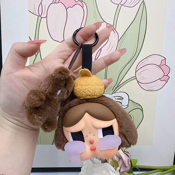 Ny vedhæng, sød Stitch vinyl plyslegetøj, skoletaske, rygsæk, dukke nøglering, plysdukke vedhæng Crying bee head