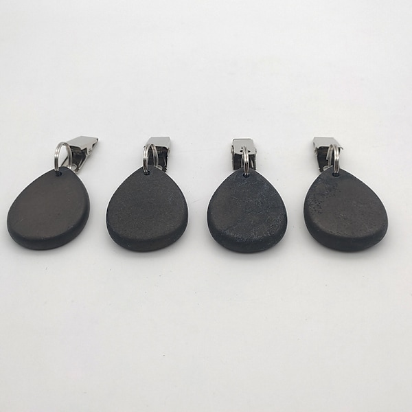 12 bordsduksvikter bordsdukspendant tårformade bordsduksvikter sten bordsvikter black 4*6cm