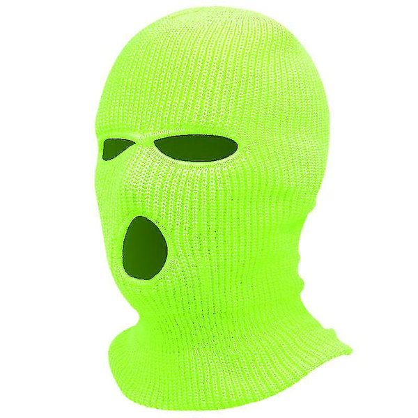 3 reikää talvi lämmin unisex balaclava naamio Fluorescent green