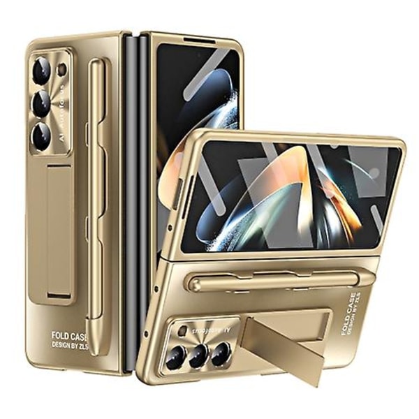 Integrerat fodral i matt AG för Samsung Galaxy Z Fold5 5g med pennhållare Champagne Gold